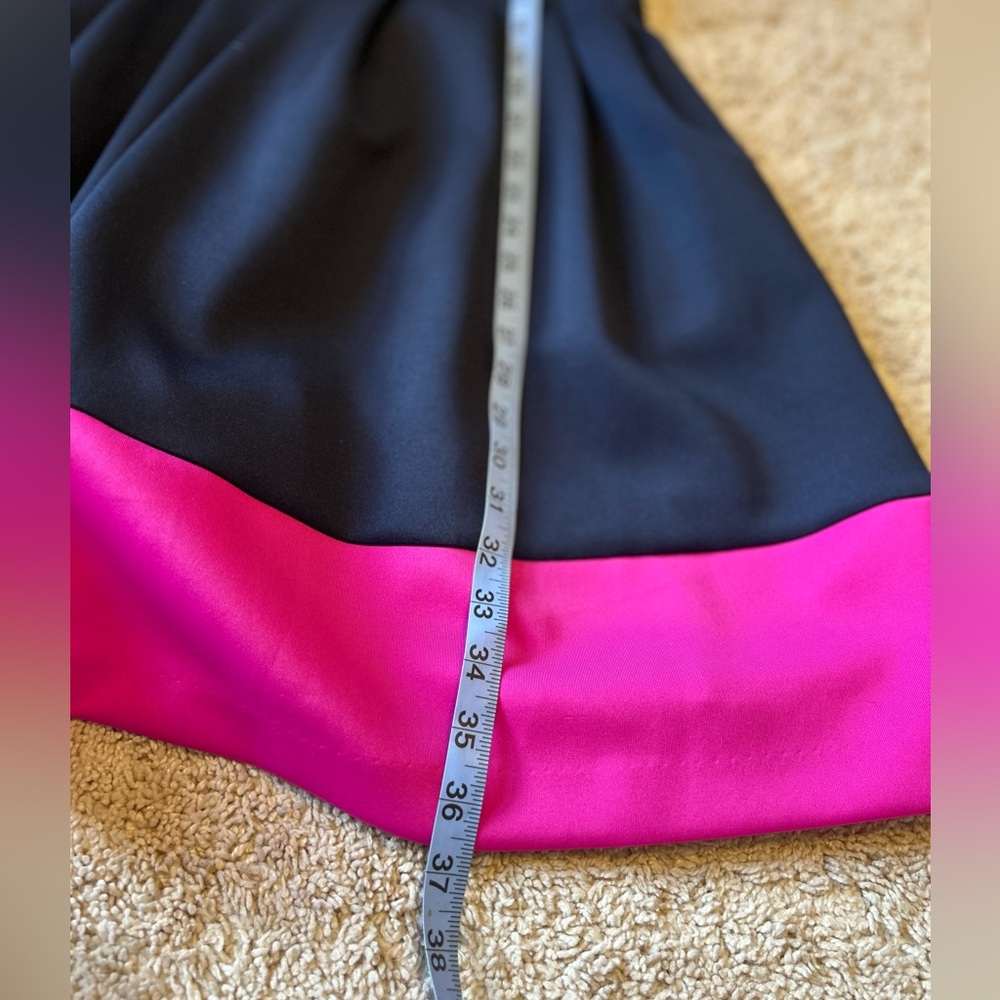 Vince Camuto Navy Midi Dress with Hot Pink Hem, Sleeveless Size 12 - Picture 11 of 11